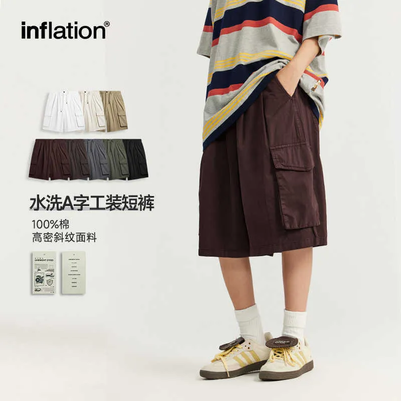 Inf Mens Wear | 2024年春/夏のためのワイドレッグワークウェアショーツの新製品マルチポケットルーズクロップドパンツ