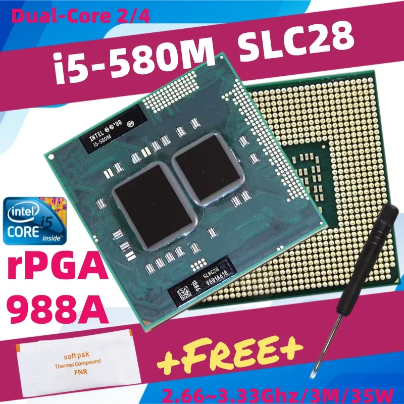 Pads Core I5 580m 560m 540m 520m 480m 430m 450m 460m Dualcore Laptop Cpu Socket G1 Pga988 Hm55 Hm57 Qm57 Processor