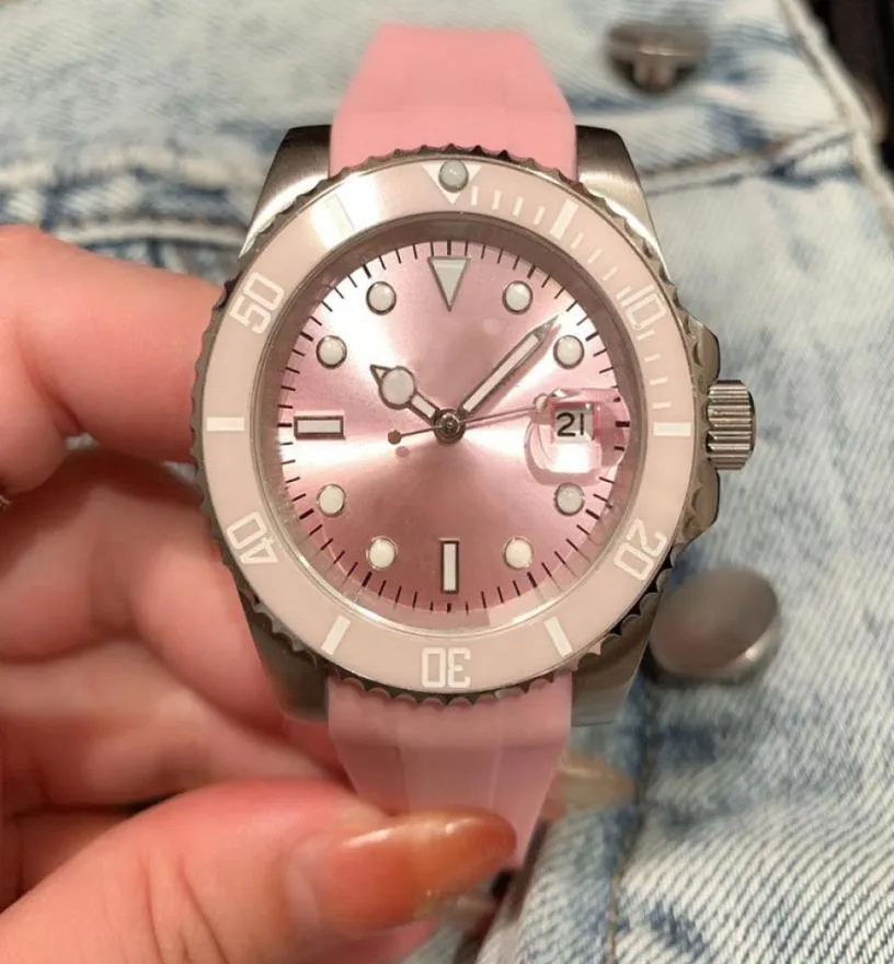 Kobiety obserwują automatyczne zegarki mechaniczne ze stali nierdzewnej, dama na rękę 40 mm gumowy pasek Montre de Luxe5670897