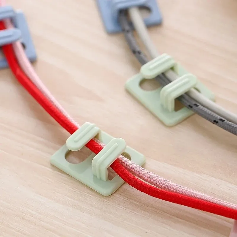 18 stycken Självhäftande Mini Wire Organizing Clip Network Data Cable Organizer Single Hook Fixed Wire Clip Wall Fixing Stickers