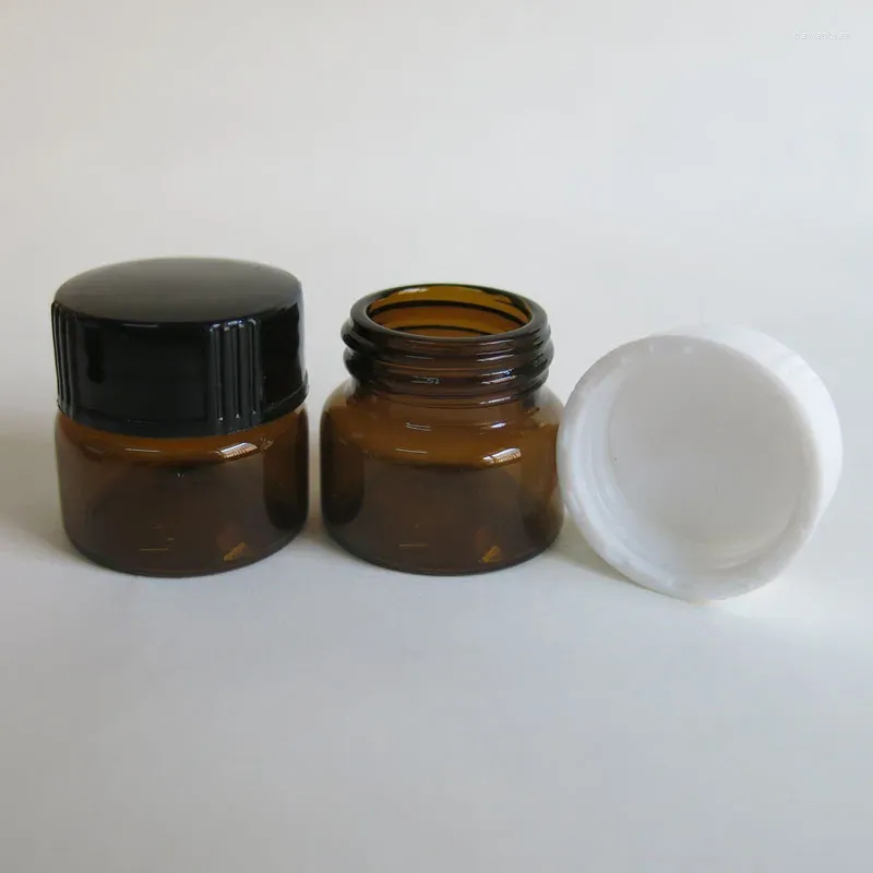 Opslagflessen 24 x 5 g leeg draagbaar monster Amber Glass Make -up pottencontainers 5cc Refilleerbare bruine cosmeitc verpakking