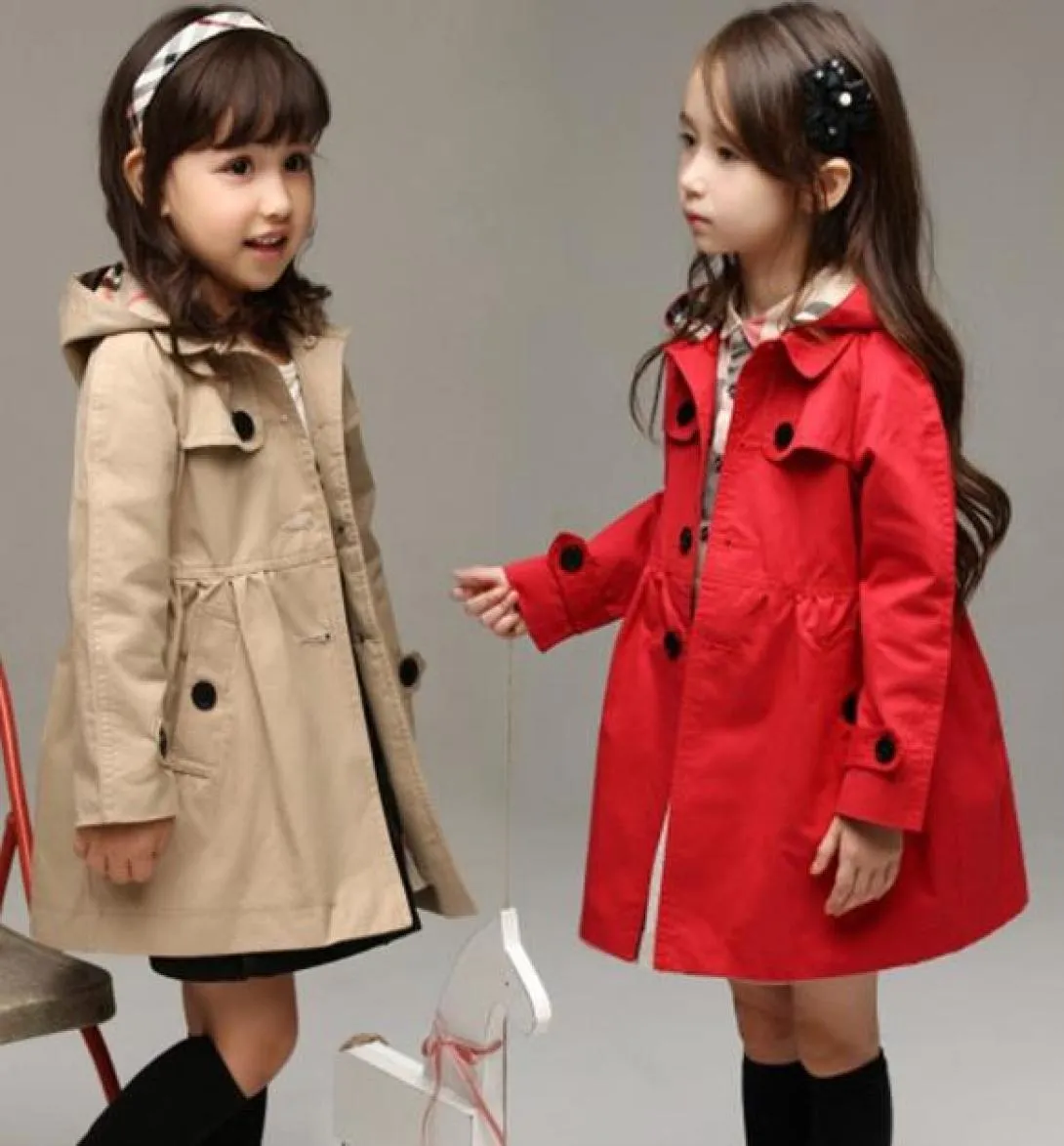 2021 NIEUWE KINDERS Kleding Girl Autumn Princess Coat vaste kleur Mediumlange een enkele borsten Trench Baby Outerwear3078893