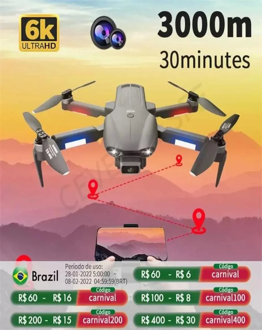 F9 GPS Drone 6K Câmera HD Dual HD Profissional POGRAÇÃO AERIAL MOTOR PRINHOKLESS MOTOR DO MOTOR DOLTRO