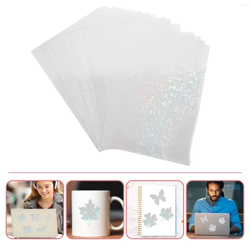 Lagringsflaskor 30 st PO Bok Cold Lamination Film Water Proof PVC Adhesive Sticker Holographic Paper Stickers Papers