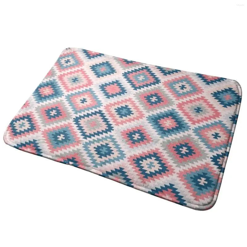 Carpets Happy Kilim Match dans Coral et Blue Entrance Door Mat Bath Bath Danilo Petrucci Italie Italian Petruxx Rider Sports Sports Racer