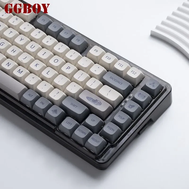 Keyboards GGBOY Apocalyptic XDA PBT Keycaps Grey White Double Spell Simple Style Mechanical Keyboard MX Switch Keycap 125 Keys For 61 87 9