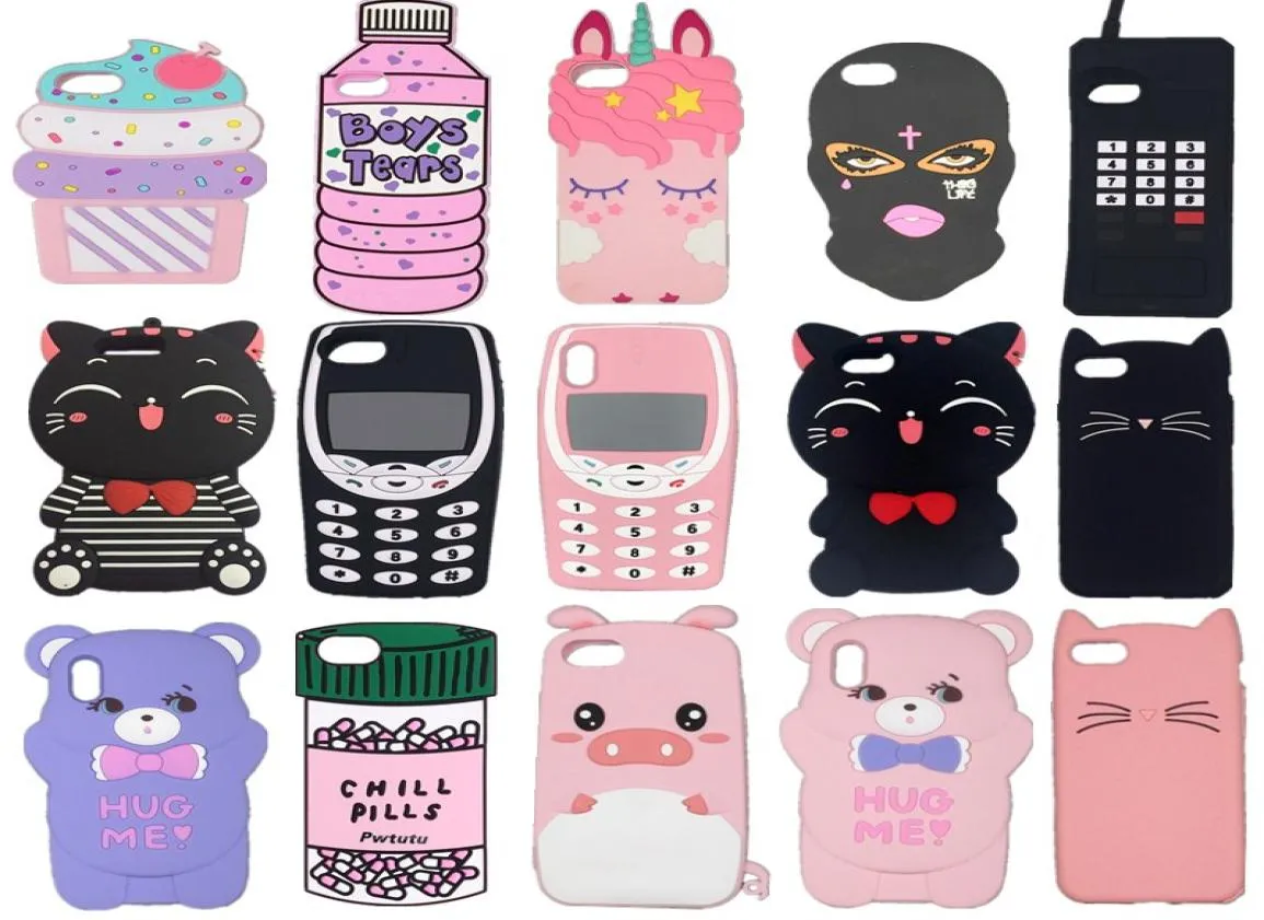 Cartoon Cartoon Cat Pig Ice Cream à la mode en silicone doux Silicone Téléphone pour iPhone 13 12 Pro Max SE2020 13pro 7 8 plus 12pro x xr 5057829