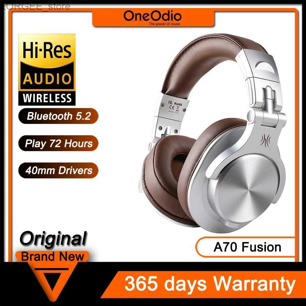 Mobiltelefonörlurar ONEODIO A70 Fusion Bluetooth Wireless Headphones Bass Sound Studio Recording Headset med Daisy-Chain för professionell DJ Mixing Y240407