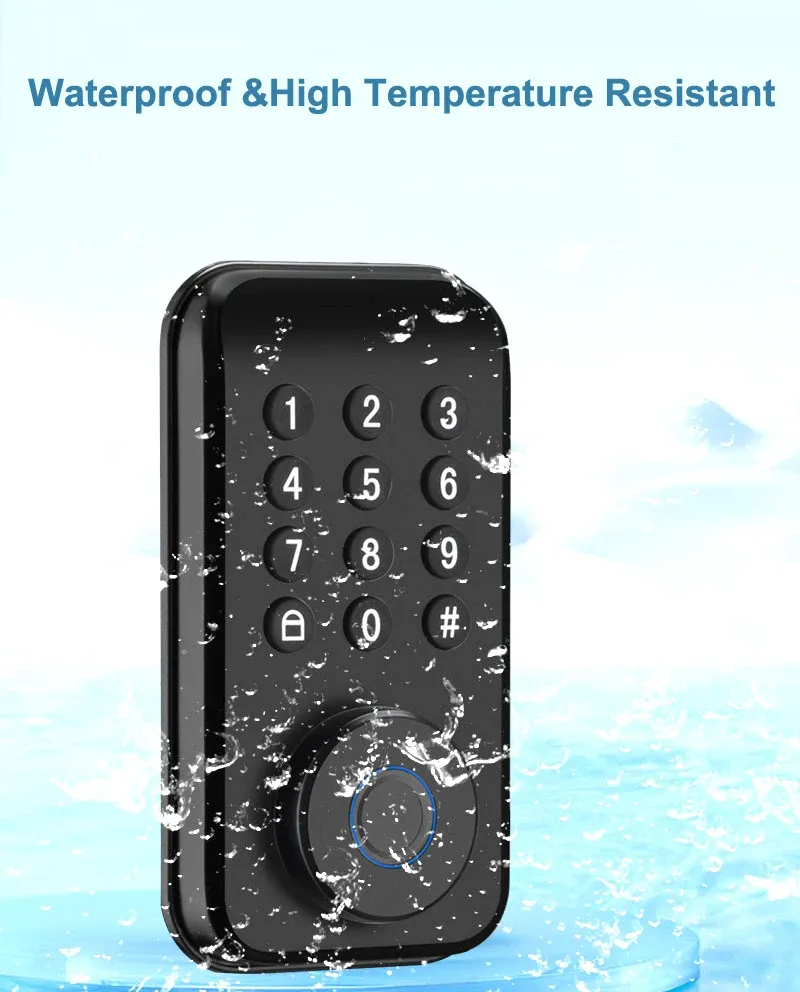 Zablokuj wodoodporne inteligentne drzwi Zamknij nas Deadbolt Wi -Fi Odcisk palca domowy Użyj aplikacji Tuya