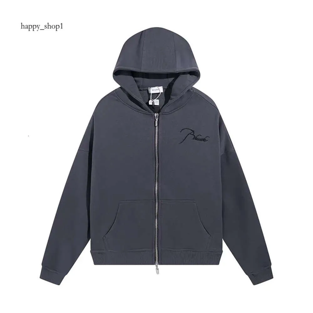 Rhude Hoodie Designer Hoodie Långärmad skjortor Halva Zip Women Men hoodie broderi Casual Loose High Street Couples Sweatshirts S-XL 973