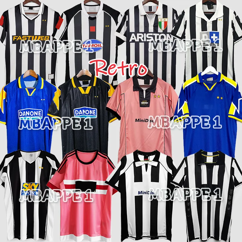 Retro Soccer Jerseys Kit del Piero Conte Pirlo Marchisio Inzaghi 92 95 96 97 98 99 02 03 04 05 94 95 Zidane Maillots Davids Boksic Shirt Pogba Juventus Long krótki rękaw