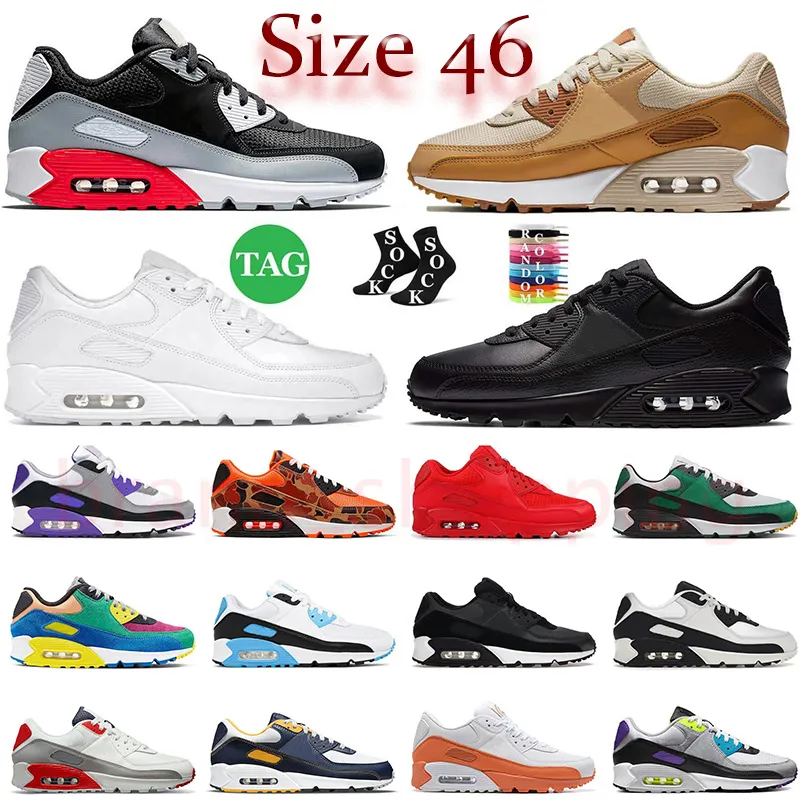 Originals OG Outdoor 90 Running Shoes For Mens Women 90s Sports Designer Sneakers Phantom Coconut Milk Spider Black White Infrared Platform Trainers Storlek 36-47