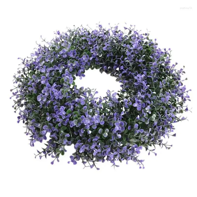 Decorative Flowers Fake Purple Lavender Flower Wreath Christmas Wreaths Artificial Fall Autumn Front Door