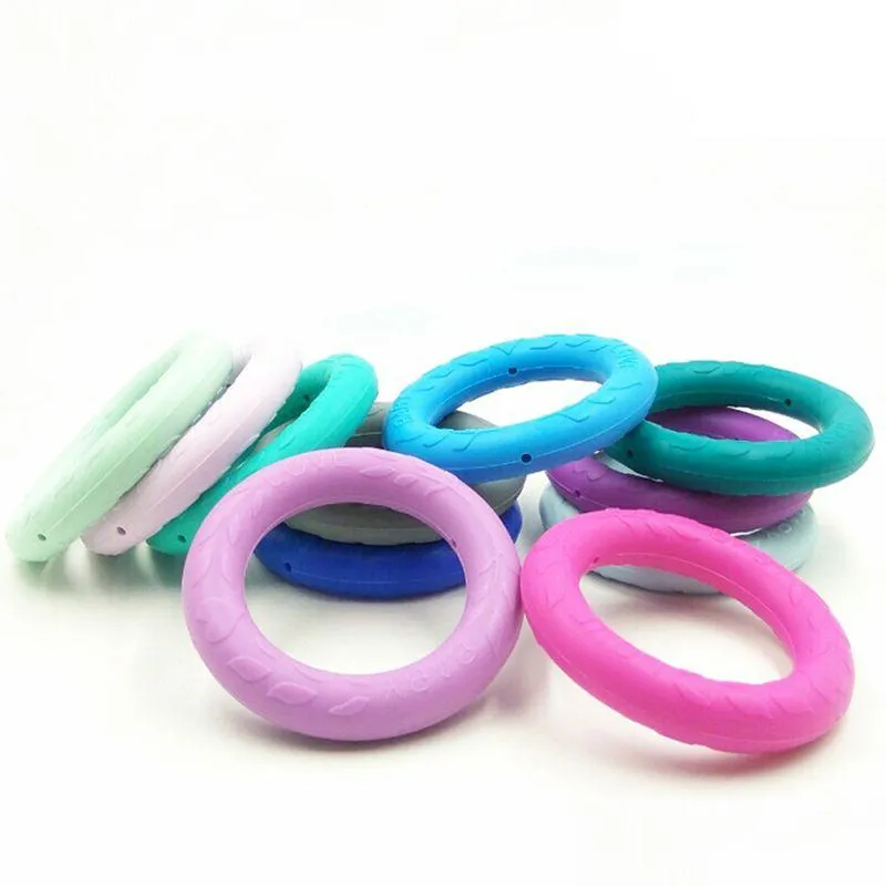 SOOTHERS TEETHERS SILE TEHING RING RING FOOD GRADE TEELER BEADS for PendantネックレスDIYチュ​​ージュエリーおもちゃを落とすdhdrk