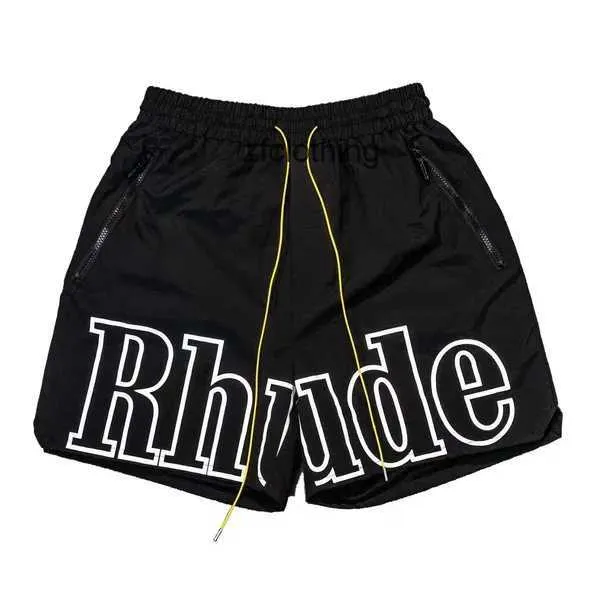 Heren shorts Designer Rhude Short Beach Mesh Street zweetbroek Basketball Men Limited Swim knie lengte Hip Hop Hoge sporttraining Elastische taille T98D