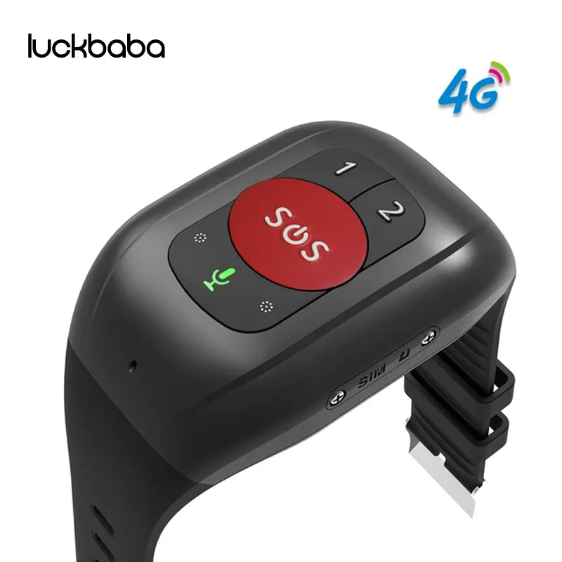 SMART 4G GPS TRACE LETA MEN ELDER Blod Syre Hjärtfrekvensmonitor Armbandsur SOS Ring Android -telefonklocka med temperatur