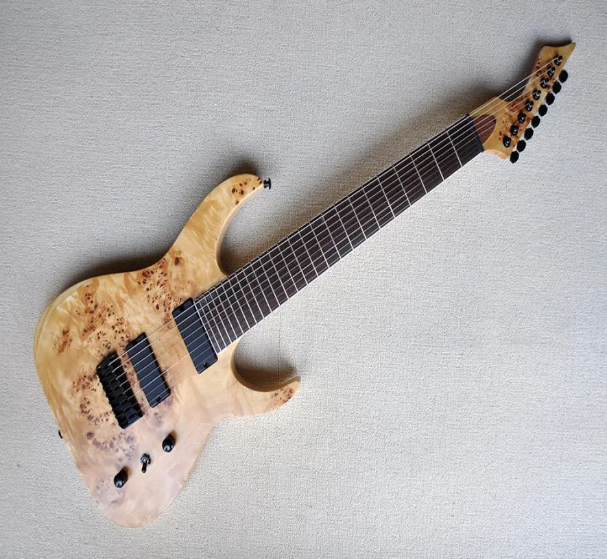 Guitare électrique de couleur en bois naturel personnalisée Factory With Black HardwareRosewood est personnalisée 7478314