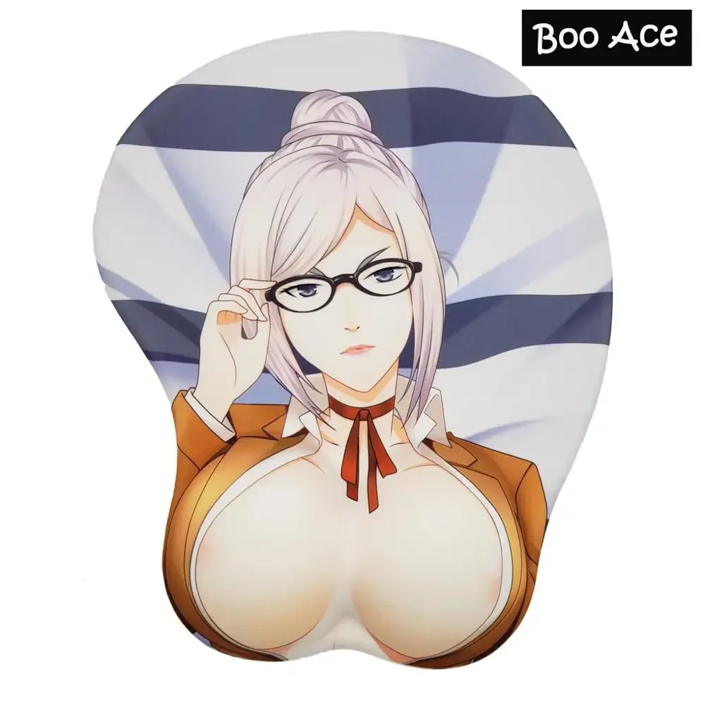 بطاقات Kangoku Gakuen Shiraki Meiko anime 3D Oppai Mouse Pad Pad Rest