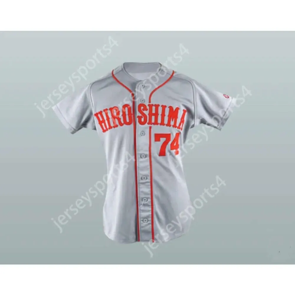 Gdsir Alfonso Soriano 74 Hiroshima Carp Baseball Jersey Grey Ed