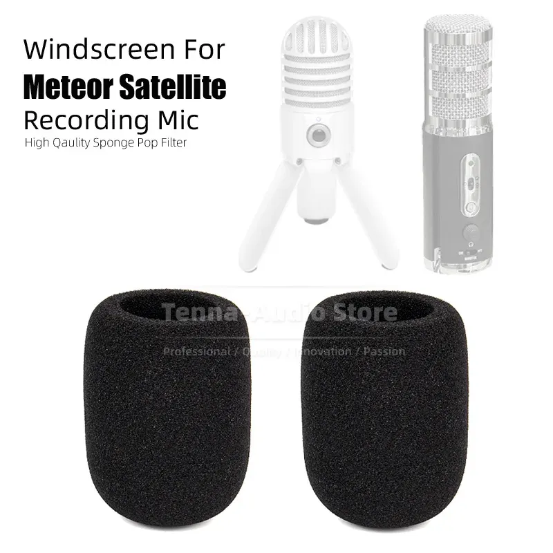 Accessoires 2pcs Windschutzscheibenmikrofonschwamm Anti -Rausch -Pop -Filter -Mic -Abdeckschaum für Samson Satellite Meteor USB Mike Windschutzscheibe