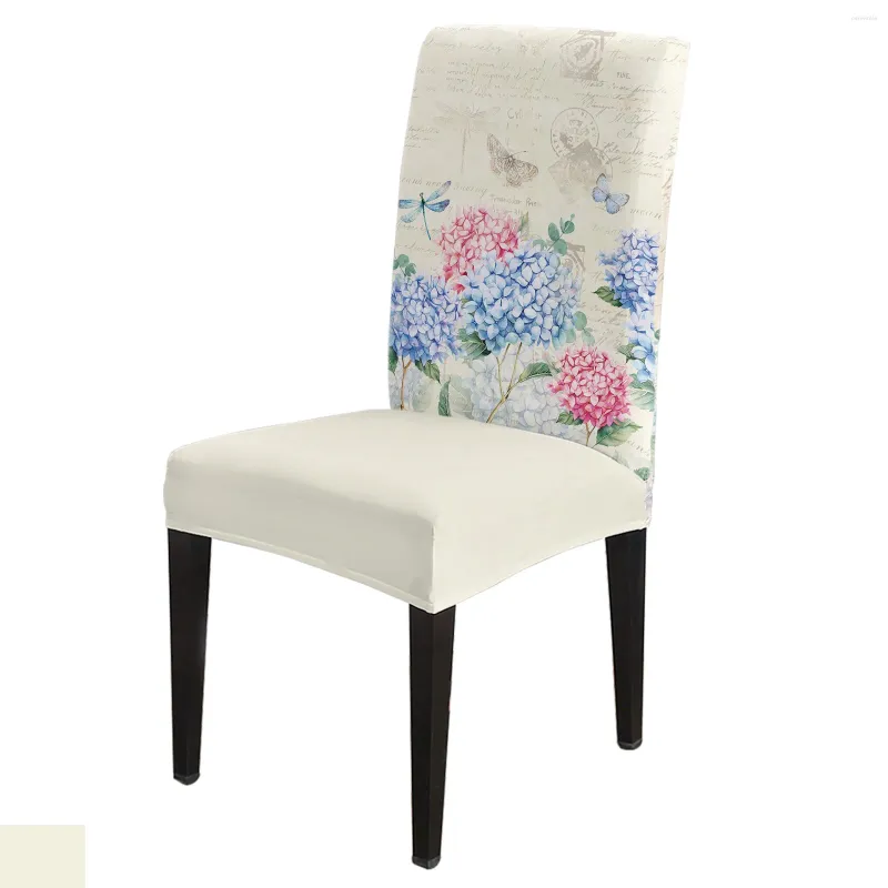 Chair Covers Hydrangea Flower Dragonfly Vintage Cover For Kitchen Seat Dining Stretch Slipcovers Banquet El Home