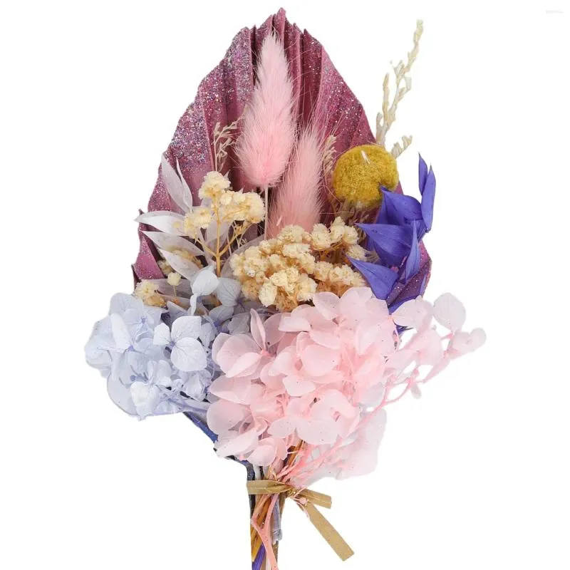 Decorative Flowers Dried Small Bouquets For Cakes Decoration Natural Pampas Grass Bouquet Set Colorful Boho Cake Toppers Decorations