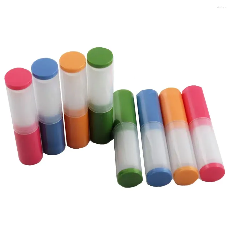 Storage Bottles 4g Empty Plastic High Quality Pearl Red Blue Orange Green Round DIY Handmade Lipstick Tube Mouth Wax Makeup Packaging 60pcs