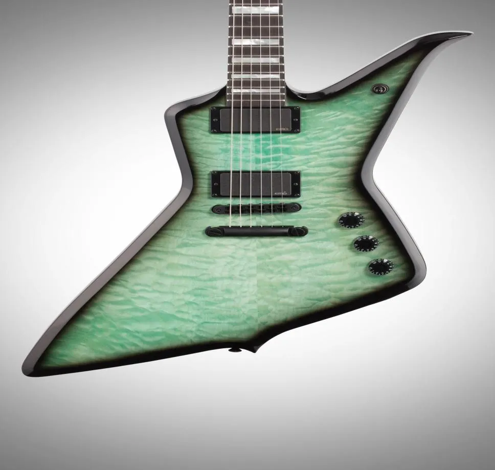 Wylde Audio Blood Eagle Nordic Ice Quilted Maple Top Explorer Guitar Electric White Pearl Grand bloc Incru