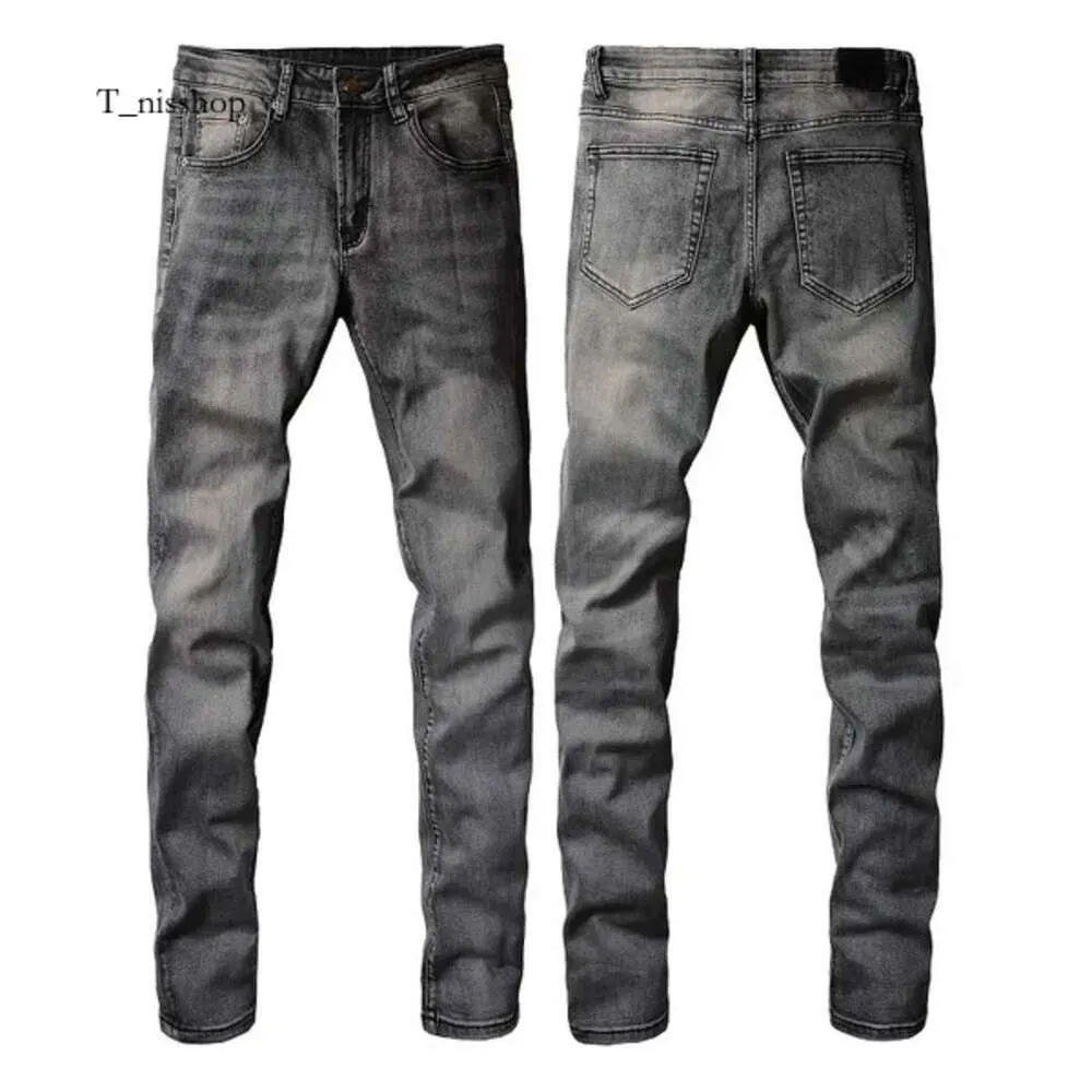 Mens Jeans Jeans altos elásticos angustiados Rapped Ripped Slim Fit Motorcycle Biker Denim para Men S Fashion Black Pants 906