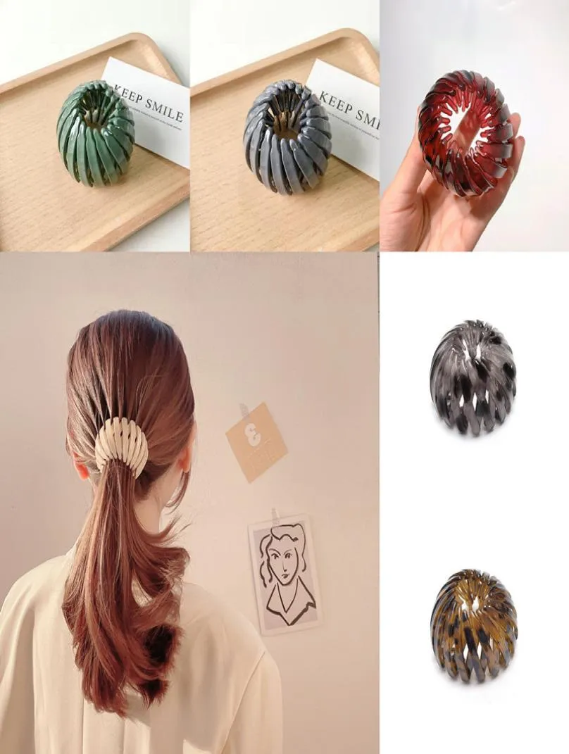 Acessório de cabelo coreano Pássaro de ninho de ninho de gancho de cabelo em expansão de gancho de cabelo Scrunchie para mulheres bola de bola rabo de cavalo buckle1440606