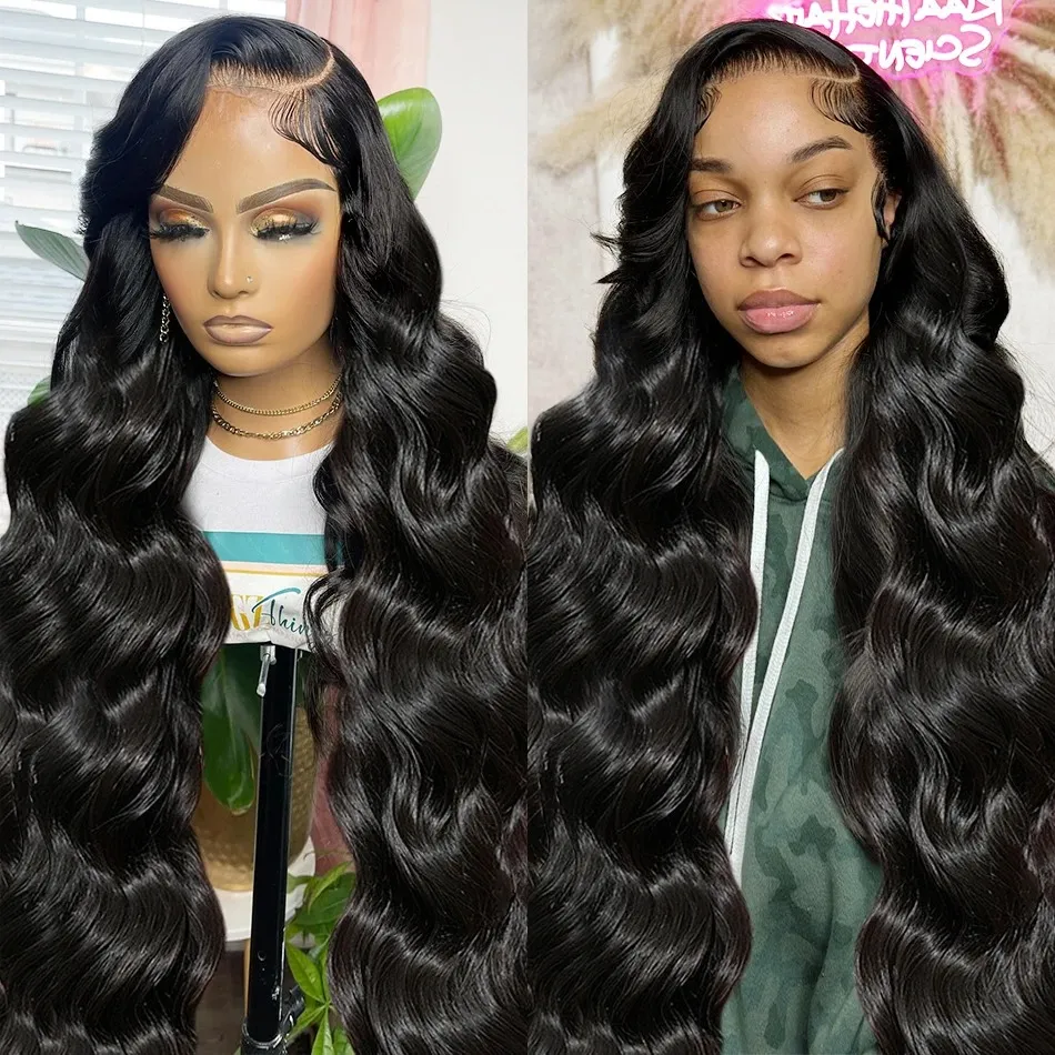 250% 13x4 WIGS CORDES CORPS Transparent Perruques à cheveux humains 13x6 HD Lace Frontal Wig Brazilian Remy 30 40 pouces 360 Perruque avant en dentelle pour les femmes