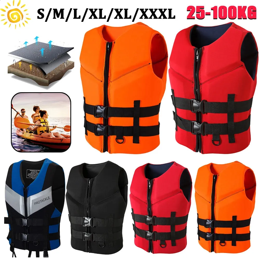 Gilet de sauvetage Kayak Boats gilet pour adultes Enfants Sports d'eau Fondage nage de navigation Ski au volant Drifting 240403