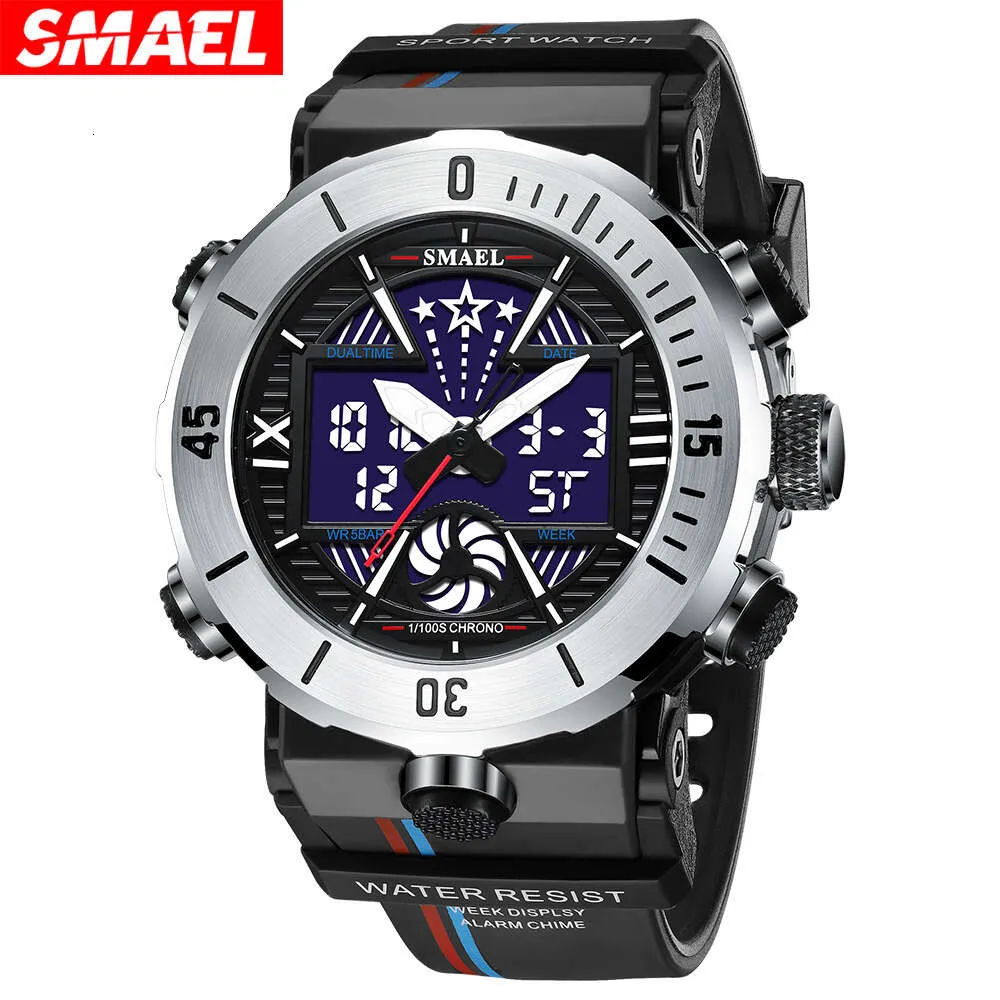 Trend Sports Waterproof Digital Men's Watch Leisure Multi Funkcjonalny stop