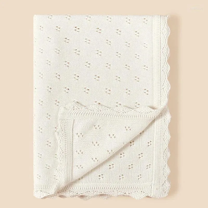 Couvertures couvertures bébé tricotées née 100 cm enveloppe pour nourrisson en coton poutrelle de baignoire en coton serviette de bain