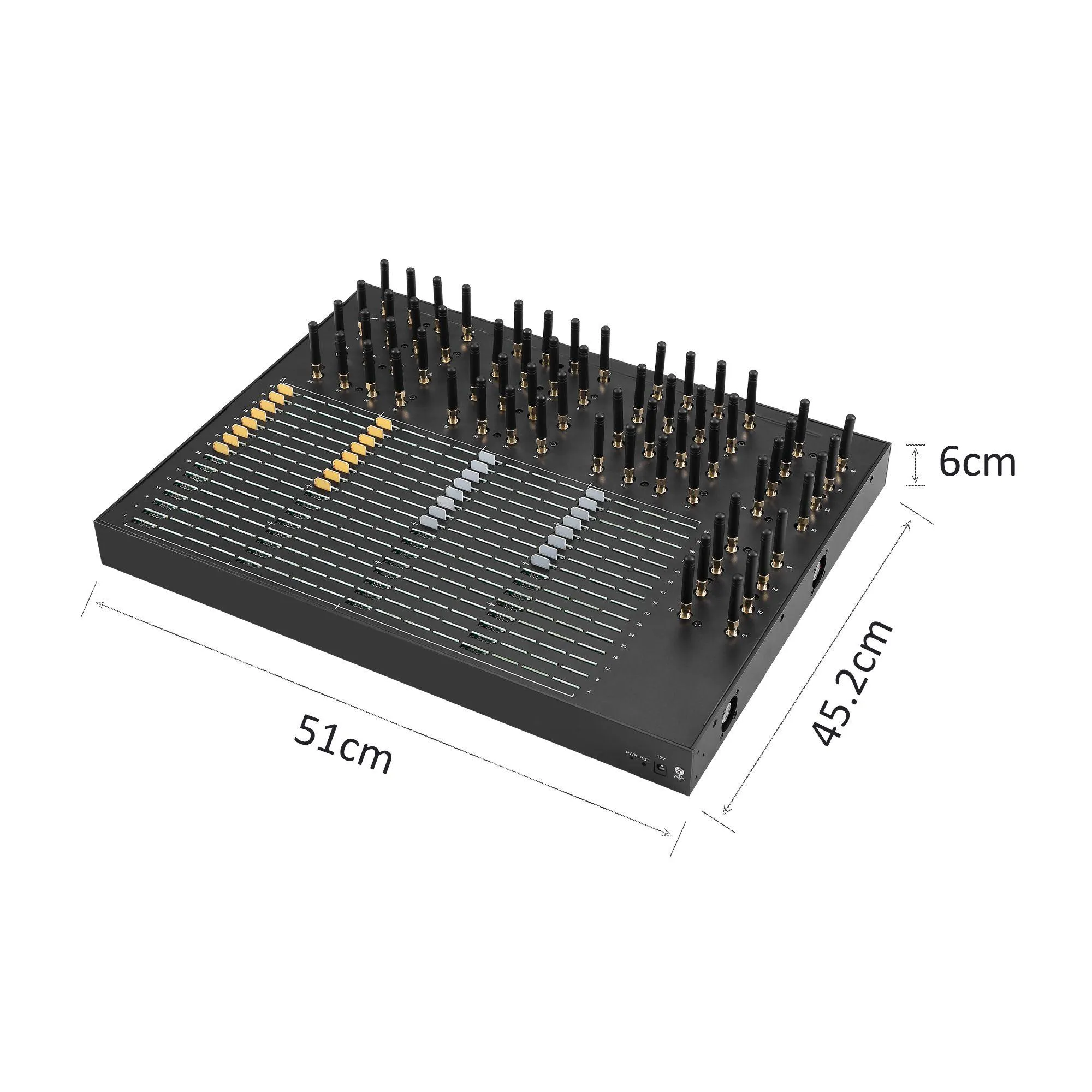 Modems 2G GSM 64 Channel d'antenne Sims SIMS HAUTEUR SIGNAL MODEM sans fil Prise en charge SMPP API HTTP API Analyse des données et SMS Système de notification SMS / OTNY