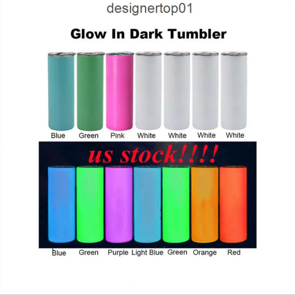 Stanleiness Local WarehouseSublemation Glow in the Dark Tumbler 20 oz en blanco flaco Tumblers con pintura luminosa Magia de acero de acero T Modr