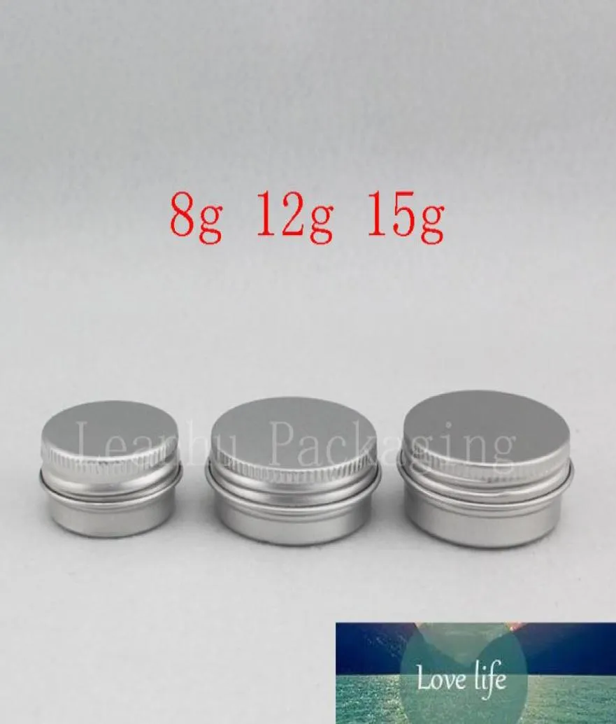 8g 12g 15g liten tom balsam aluminium container mini resestorlek metall kosmetisk burk prov hudvård kräm flaska fast parfym3568596