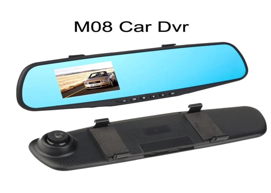 1 st bil DVR -kamera Video Recorder 28Ir 720p bakspegel Mirror Dash Cam 120Gree Angle Vehicle Dual Lens Baksikt Black4100323