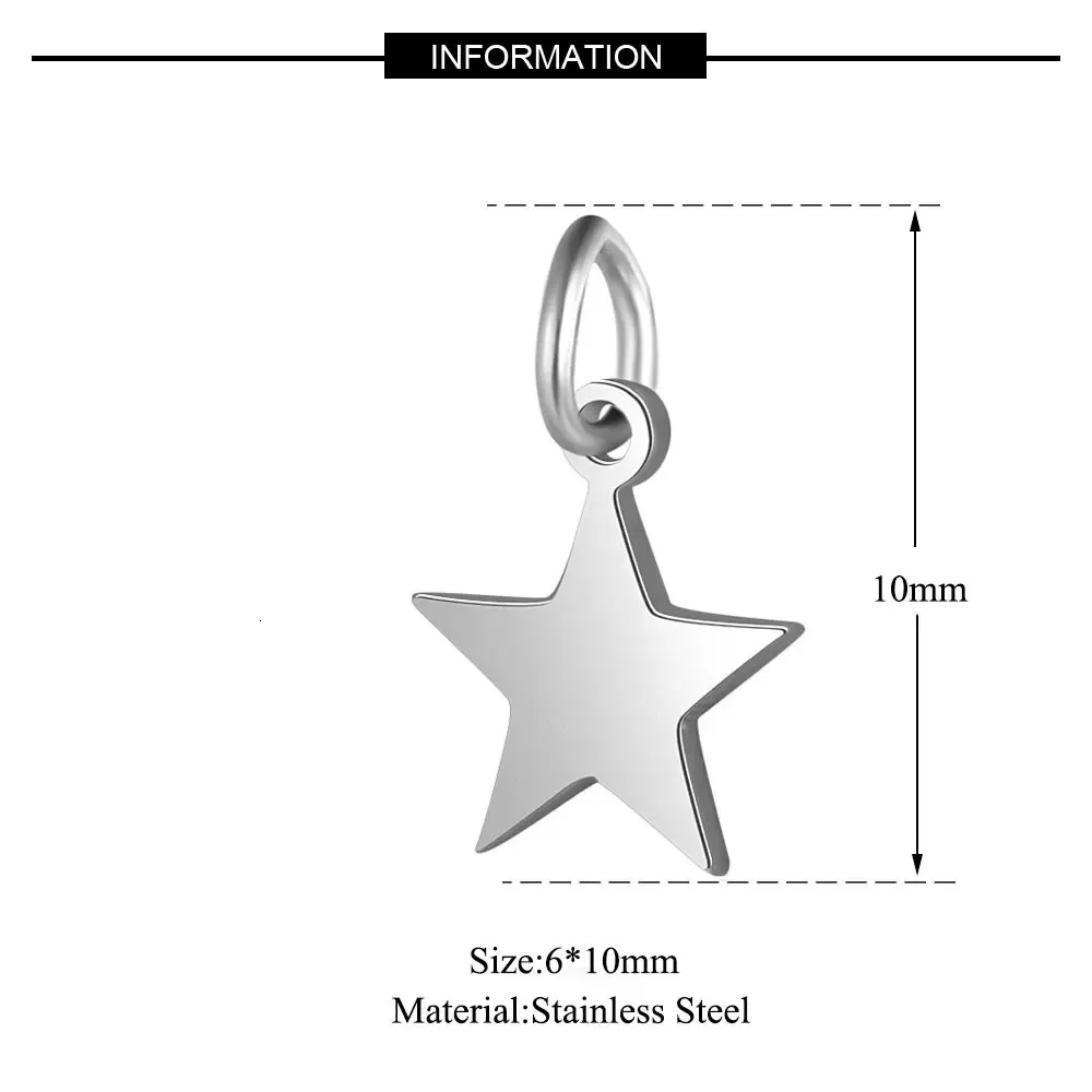 5pcsLot Stainless Steel High Polish Star Shaped Charms Pendants For DIY Jewelry Making Bracelets Necklaces Accessories_voghion.com