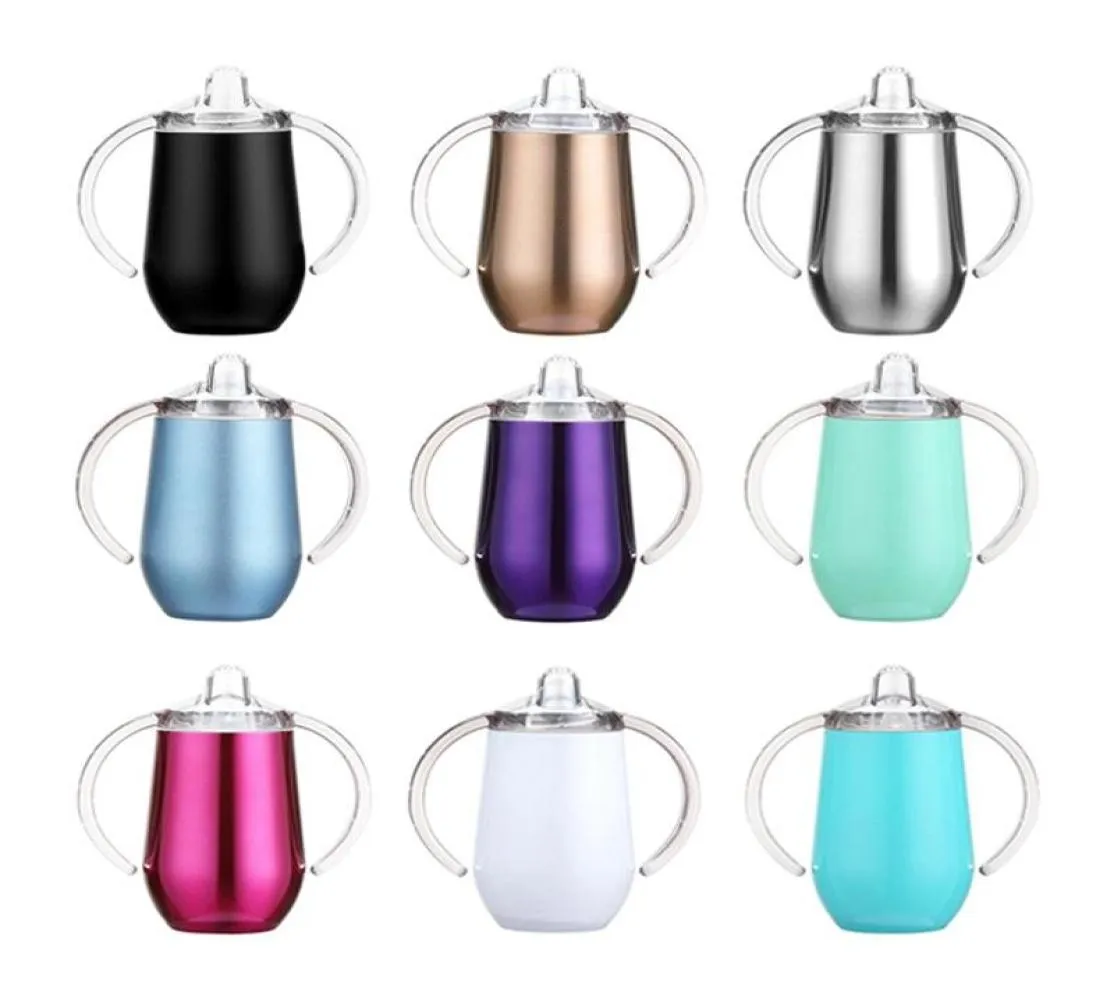 Tasses Sippy Isulates en acier inoxydable de 10 oz avec double poignée 12 couleurs Double mur Vasage Tobus de bière de vin de vin de vin Shippi7831472