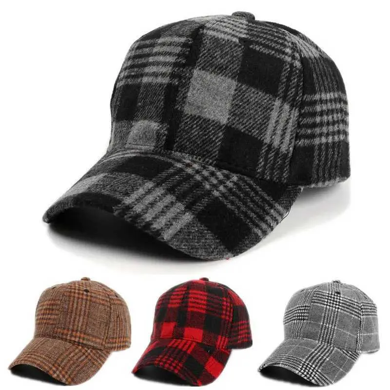 Ball Caps Plaid Baseball Cap for Men Women Vizor Hat verstelbare buitensporten Sunhat Q240403