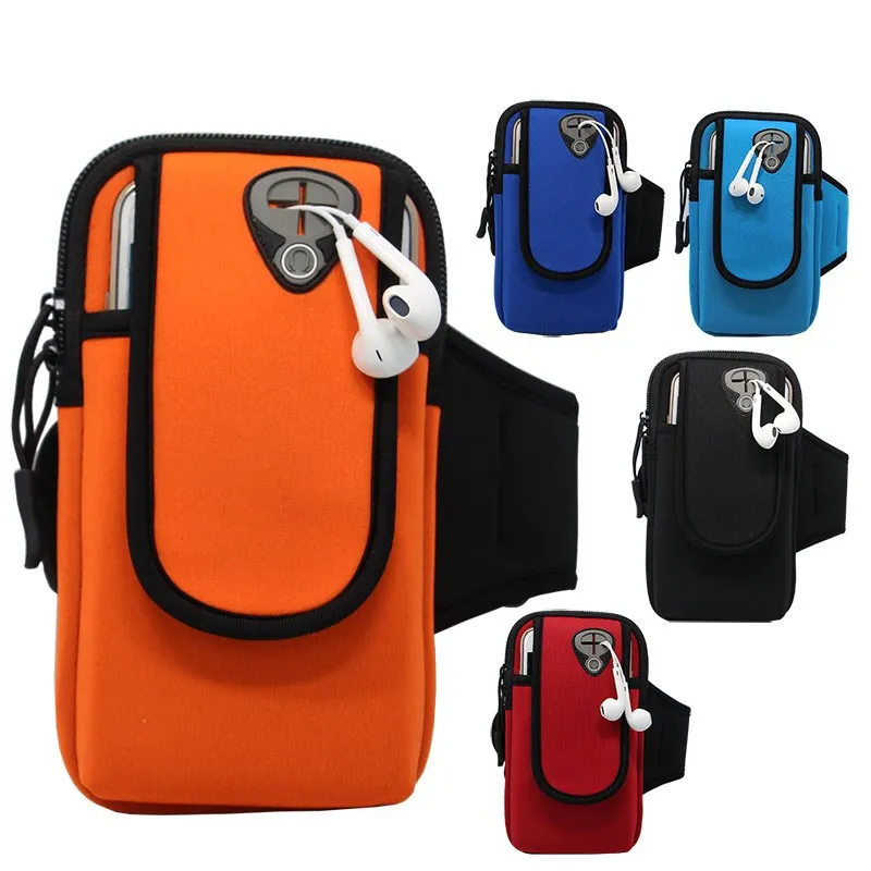 5.3--6,0 polegadas Bolsa esportiva para o telefone móvel Brand Band Rogging Para Samsung iPhone 15 Pro Max Case Sagas de capa, executando acessórios confortáveis à prova d'água confortável