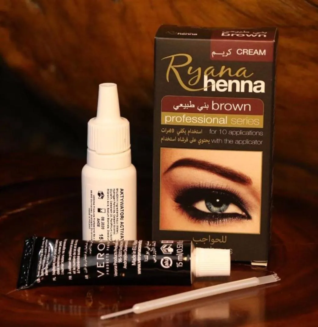 Ryana Henna Natural Natural Eyellash Couleur professionnelle Tint Tint Kit de crème 15Minute Fast Tint Brown Noir disponible Easy Easy209J1909411