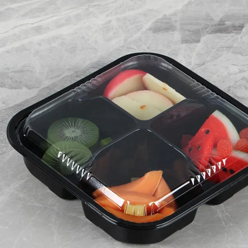 Установите контейнеры одноразовые пластиковые коробки для пищевых упаковочных коробок с покрытием портативных фруктов.
