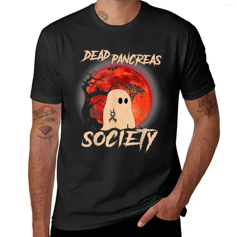 Herrtankstoppar Dead Pancreas Society Awareness Diabetes Halloween Ghost T-shirt Sportfans Anpassade T-skjortor för män grafik