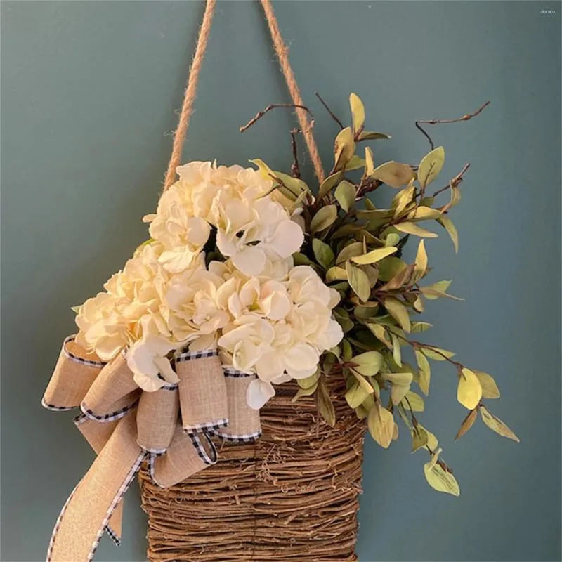 Fiori decorativi primavera estate cesta appesa cesta artificiale ghirlanda fiore artificiale per porta d'ingresso decorazione per matrimoni cottage per la fattoria