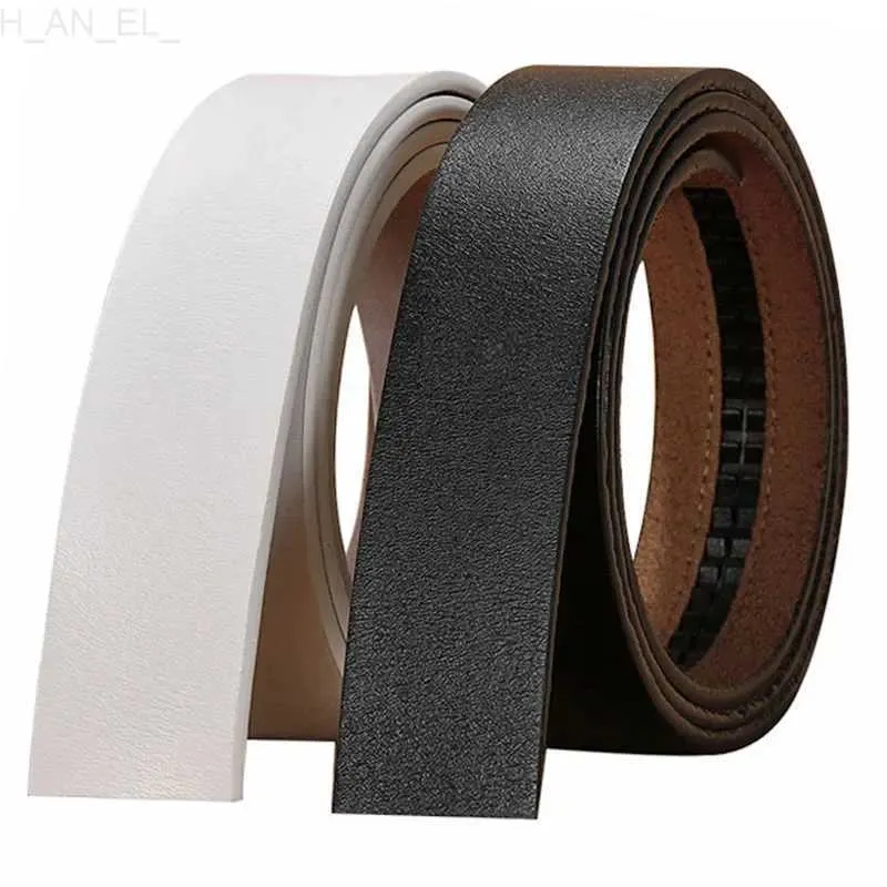 Belts 100% pure denim belt buckle free leather belt without automatic buckle womens black brown white high-qualityC240407