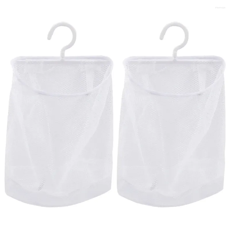 Sacos de armazenamento 2 PCs Mesh Bag Onion Kitchen Suports Cestos de roupa pendurados para a bolsa de banheira com alho de rede de secagem