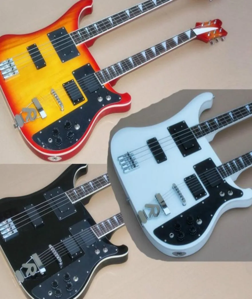 Factory Custom Double Neck Electric Bass och Guitar46 Stringschrome Hardware4 Colorsoffer Customized4640534