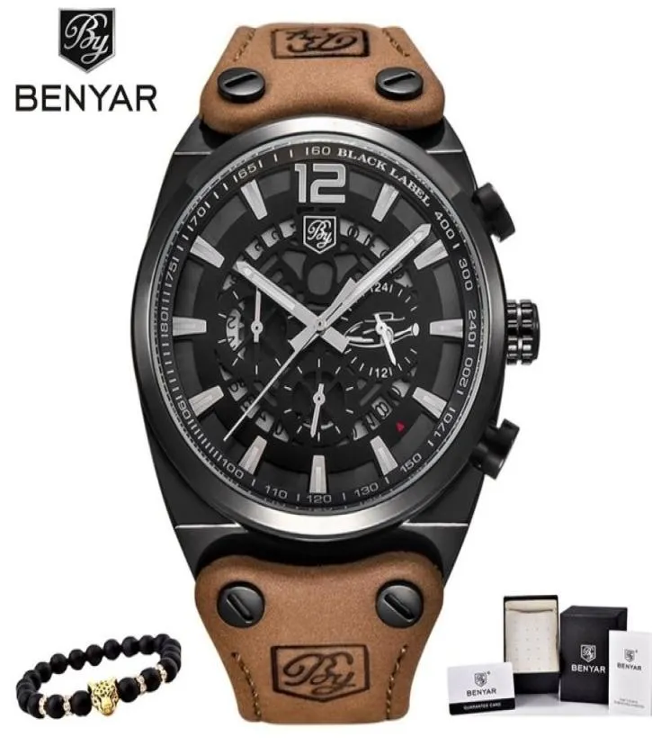 Benyar Mens Watches Army Army Chronograph Watch Brand Luxury Sports Casual Waterz Watch Mash Orologio Quarzo Olatch XFCS T24649848